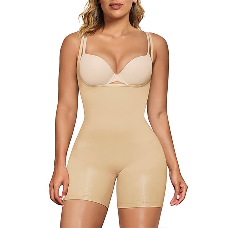 SHAPERX Women's Bodysuit Tummy Control Shapewear Open Bust Thigh Slimmer Seamless Body suit Womenswear