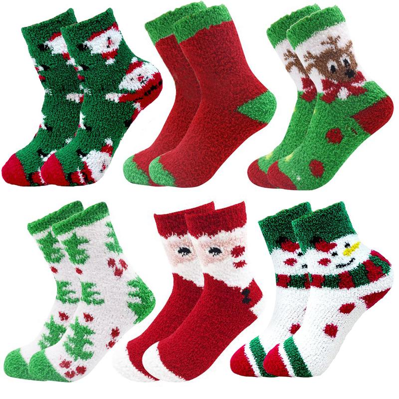 SeSe Code 5 Pairs Womens Wool Socks Thick Knit Vintage Winter Warm Cozy Crew Socks Gifts