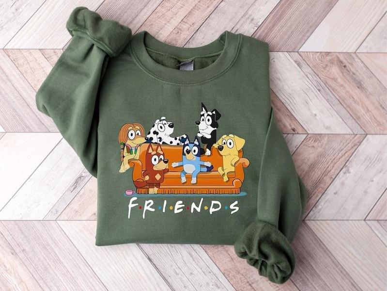 Bluey Friends Era Shirt, Bluey Family Shirt, Bluey  Shirt, Bluey Birthday Party T-shirt,  Hoodie and Sweater Cotton Polyester Womenswear Sweatshirt, Hoodie, Comfort Colors