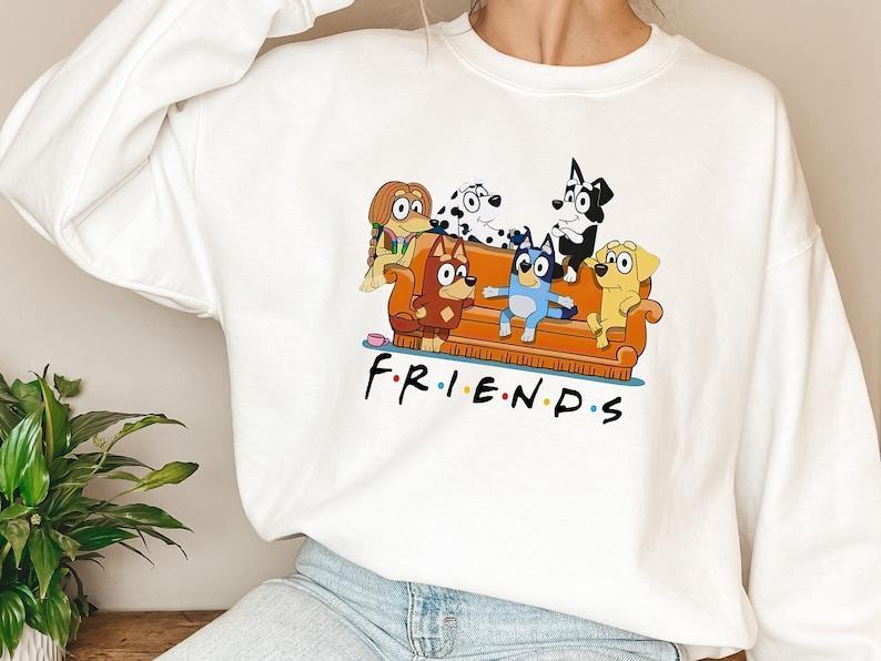 Bluey Friends Era Shirt, Bluey Family Shirt, Bluey  Shirt, Bluey Birthday Party T-shirt,  Hoodie and Sweater Cotton Polyester Womenswear Sweatshirt, Hoodie, Comfort Colors