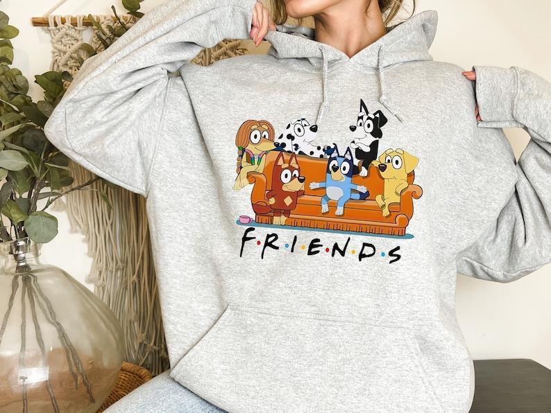 Bluey Friends Era Shirt, Bluey Family Shirt, Bluey  Shirt, Bluey Birthday Party T-shirt,  Hoodie and Sweater Cotton Polyester Womenswear Sweatshirt, Hoodie, Comfort Colors