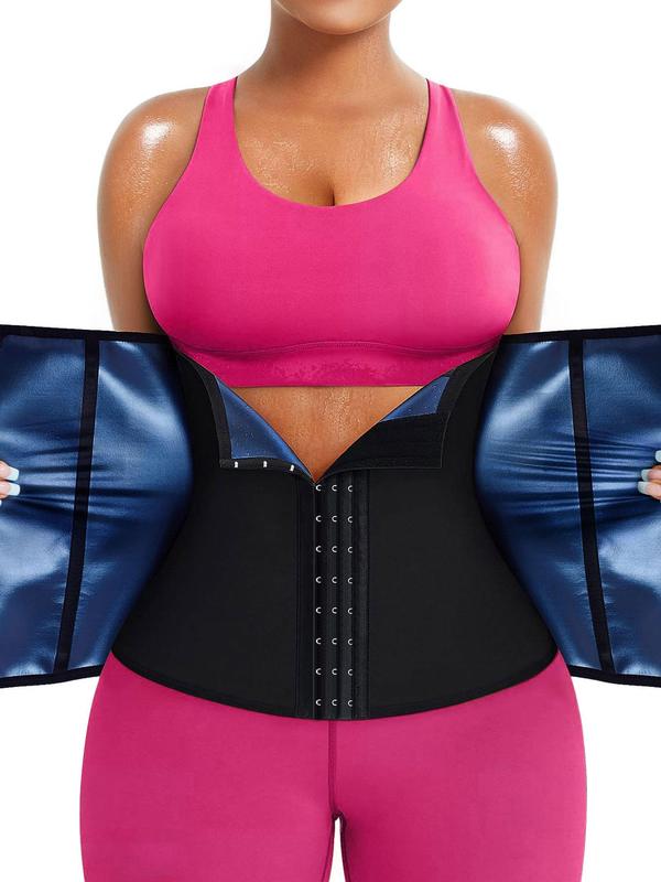 Women's Adjustable Hook & Eye Zipper Sauna Waist Trainer, Sweat-Enhancing Tummy Control Shaper, Waist Cincher for Women