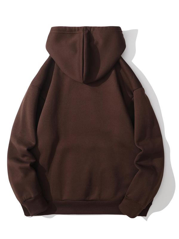 Women's Plain Drawstring Pocket Hoodie, Vintage Minimalist Comfort Longsleeves Hooded Sweatshirt Pullover for Holiday Outdoor, Comfort Hoodie, Lady Clothes for Fall & Winter, Womenswear, Downtown Girl Clothes