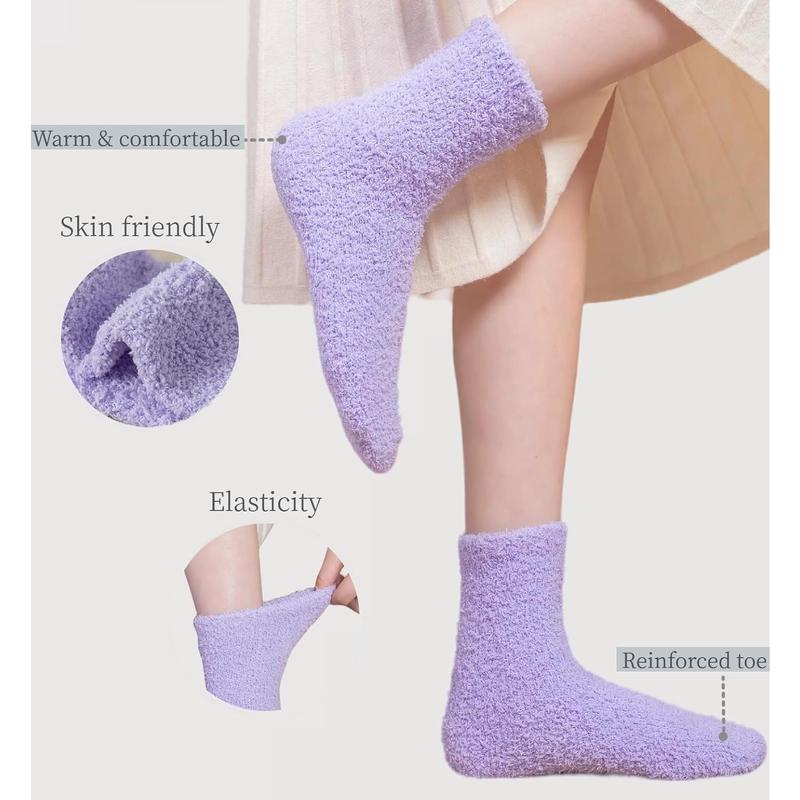 6 Pairs Fuzzy Socks For Women Soft Home Slipper Socks Fluffy Sleeping Socks don't Shed Lint