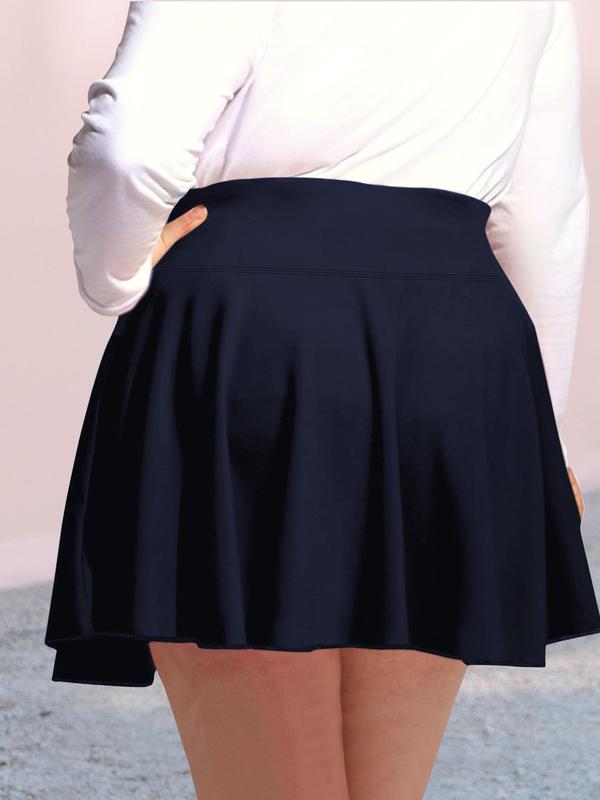  Solid High Waist Skort, Summer Clothes, Casual Comfort Pocket A Line Skirt for Daily Wear, Back To School Tennis Skirts, Short Skirt for Lady, Girls Skirt, Workout Clothes Women