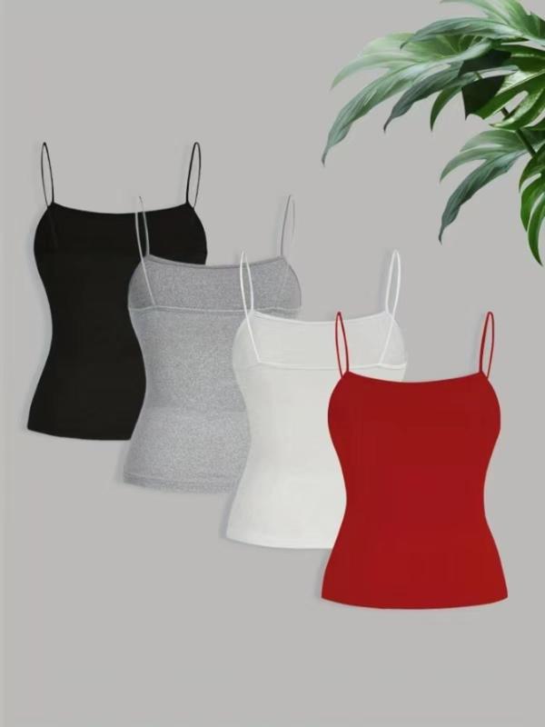 Women's Solid Ruched  Cami Top, Casual Sleeveless Top for Fall & Winter, Ladies Clothes for Daily Wear