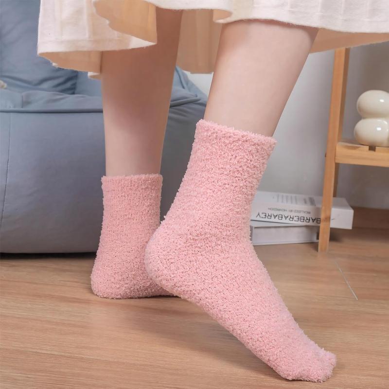 6 Pairs Fuzzy Socks For Women Soft Home Slipper Socks Fluffy Sleeping Socks don't Shed Lint