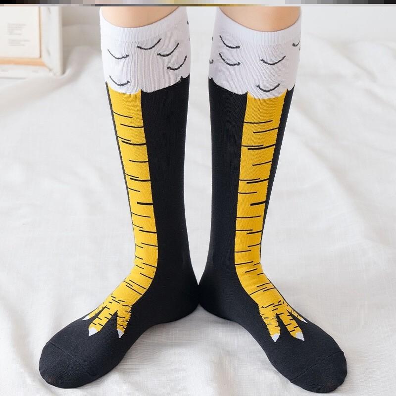 Fuuny Women 3d Chicken Foot Socks Leg Knee High Socks Novelty Warm Stocking Gift