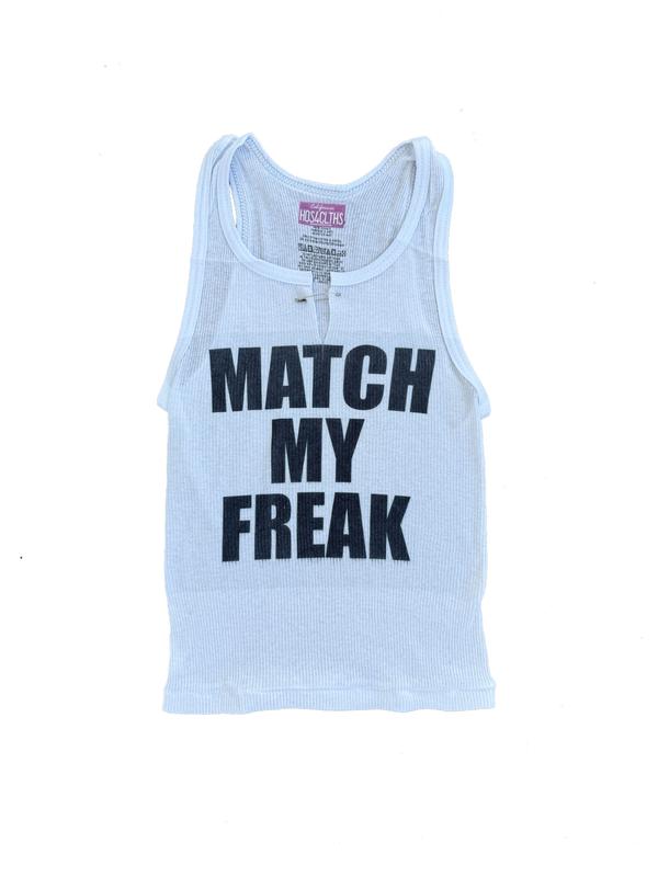 MATCH MY RIBBED TANK TOP Saefty Pin Gothic Alt Cute y2k Graphic Tank Slogan