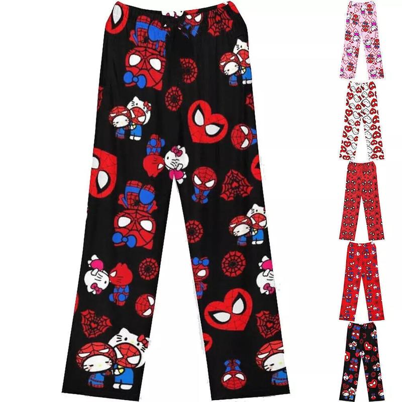 Cute Helloces Kittysed Spidecv rman Pyjama Bottoms Women  Trousers Pants Nightwear, Chirstmas Gift Black for her