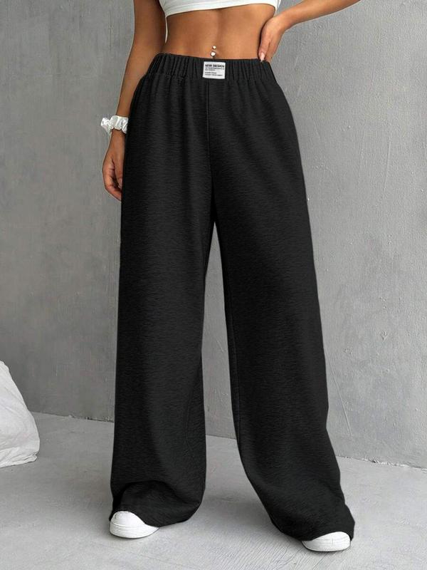 Comfortable Elastic Waist Pocket Sports Pants, Casual Loose Oversized Sweatpants, Perfect for All Seasons Wear Soft and Skin-friendly