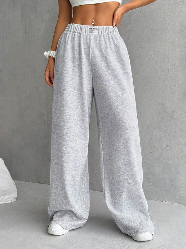 Comfortable Elastic Waist Pocket Sports Pants, Casual Loose Oversized Sweatpants, Perfect for All Seasons Wear Soft and Skin-friendly