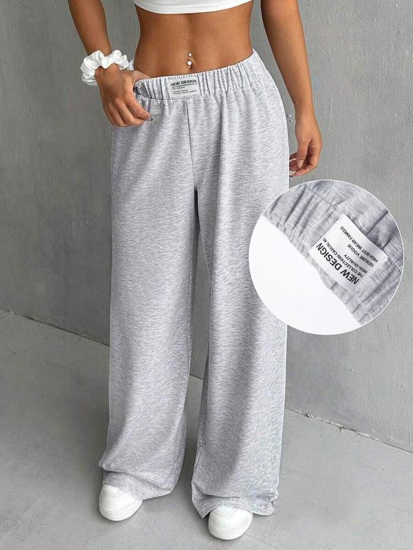 Comfortable Elastic Waist Pocket Sports Pants, Casual Loose Oversized Sweatpants, Perfect for All Seasons Wear Soft and Skin-friendly