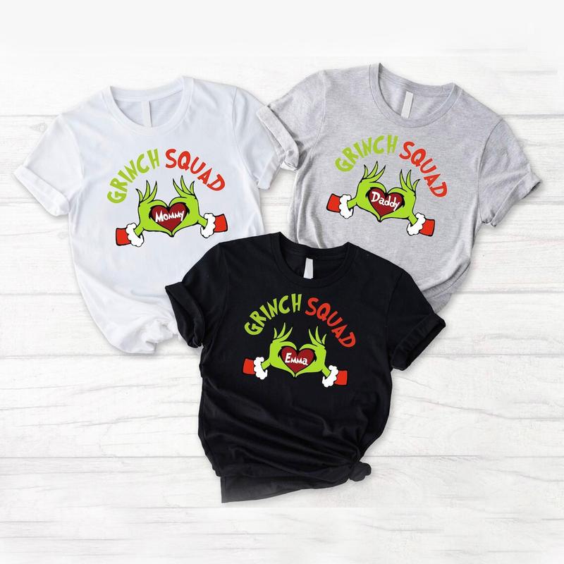 Custom Family Christmas Shirts, Family Matching Shirts, Custom Family Name Shirt, Hand Heart Shirt, Merry Christmas Shirt