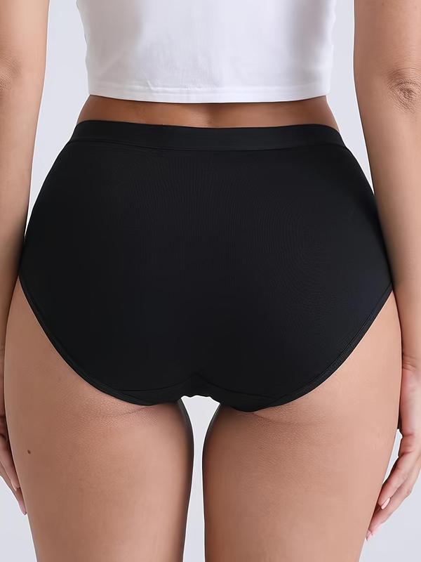 Women's Solid Color Panty, Casual  Knicker for Daily Wear, Women's Underwear Bottoms for All Seasons, Underwear for Women, Panties for Women, Summer Wear 2024, Fall Wear, Fallfreshness