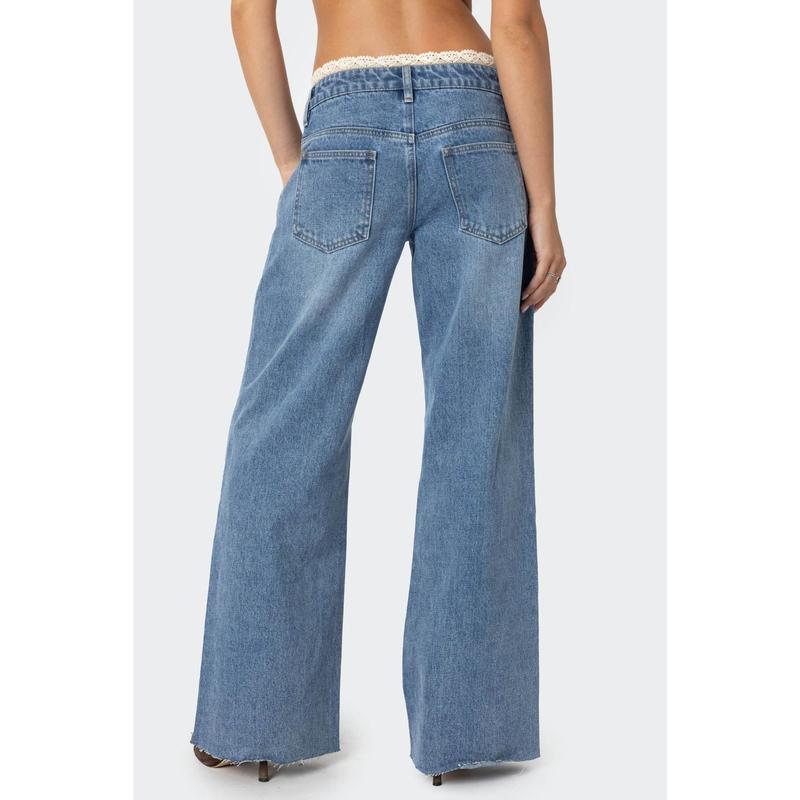 Karlie Lace Trim Jeans