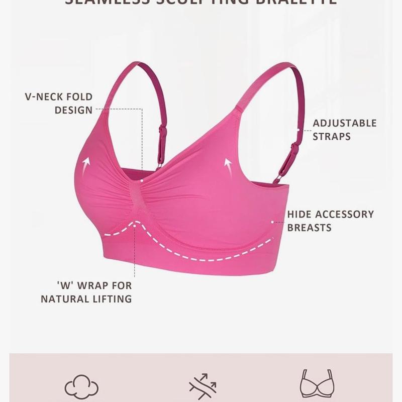 Women's Wireless Seamless Bralette - Stretchy and Comfortable Everyday Wear - Bridal, Womenswear