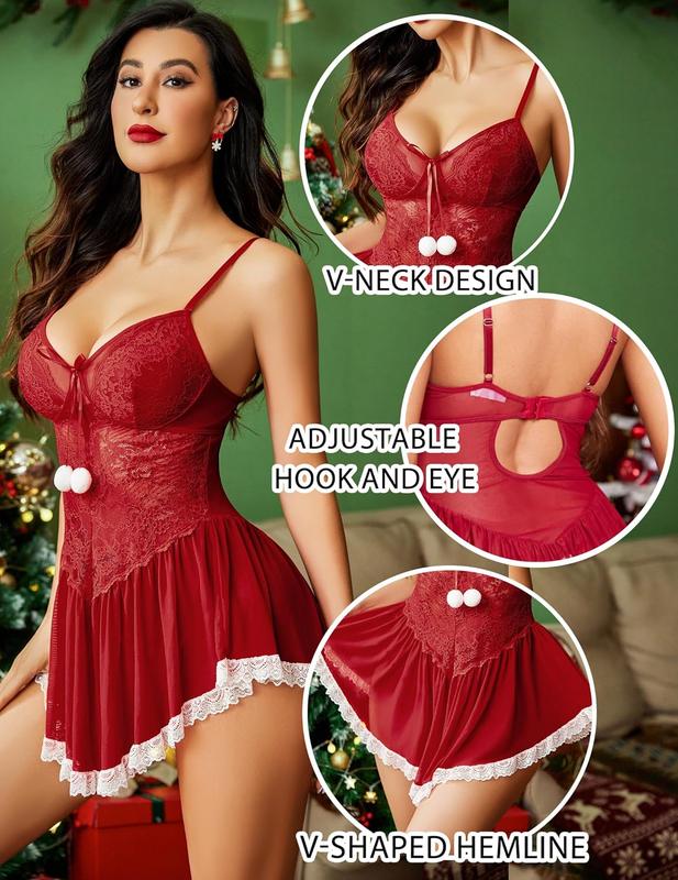 Christmas Lingerie  Santa Babydoll  Christmas Costumes  Santa Outfits for Women