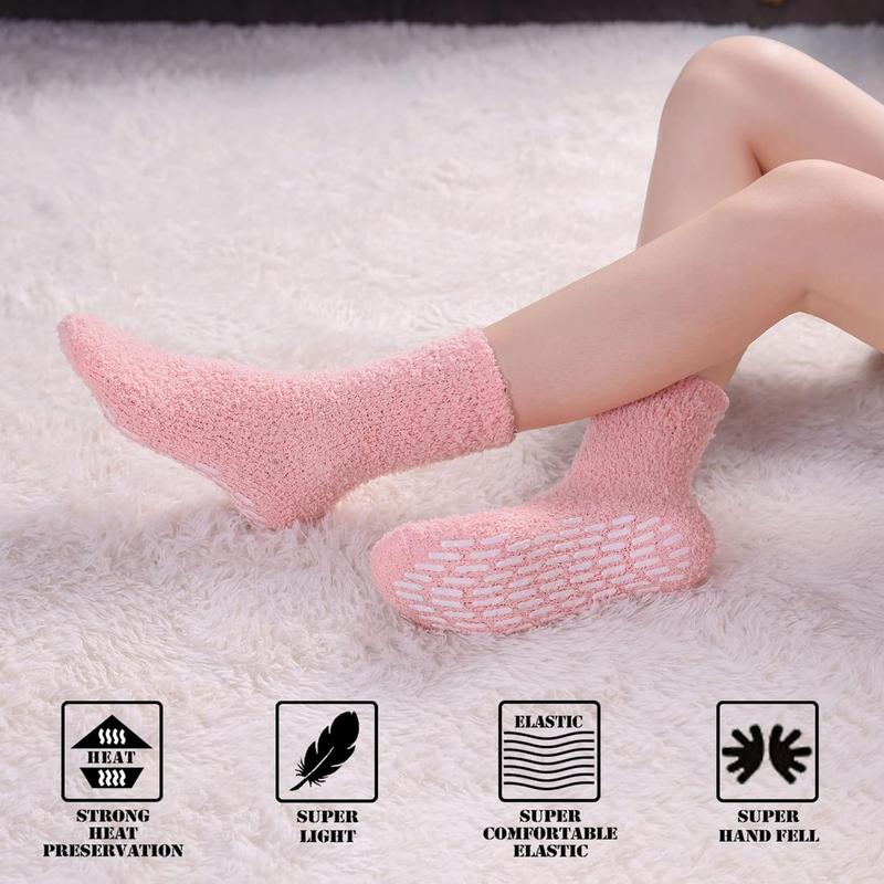 Non Slip Socks for Women Winter Warm Cozy Fuzzy Slipper Socks Soft Fluffy  Socks with Grips