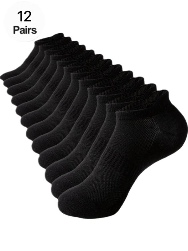 Women's 12 Pairs Solid Ankle Socks, Casual Moisture Wicking Low Cut Socks, Soft Comfy Breathable Socks For All Seasons Daily Wear