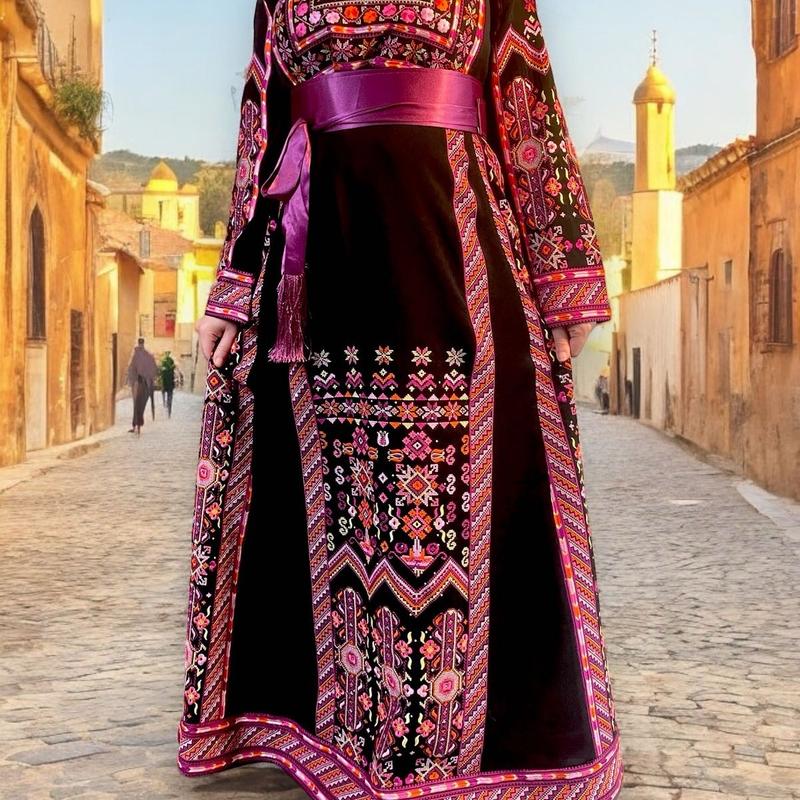 TALA JAZZY Women's Palestinian Thobe Traditional Dress - Double Stitched, Best Price - Womenswear ثوب فلسطيني أصلي