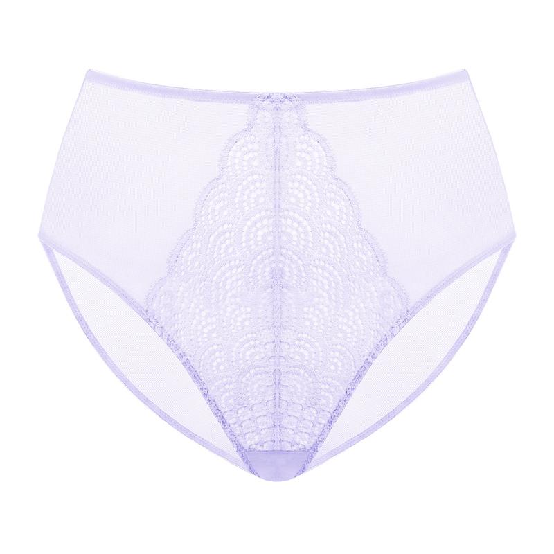 Live Exclusive Mermaid Scales Soft Mesh Lace Sheer Back High-Rise High Waisted Brief Matching Panty