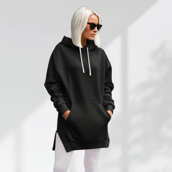 Cozy Women's Oversized Hoodie Dress - Stylish Loungewear - Sweaters, Womenswear