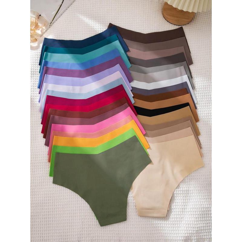 Lgbtq+ Women's Solid Color Drop Waist Thong, Fall Outfits, Fallfreshness Soft Comfy Seamless Panties for Daily Wear, Fall Outfits, Back To School Outfits, Period Underwear, Underwear for All Seasons