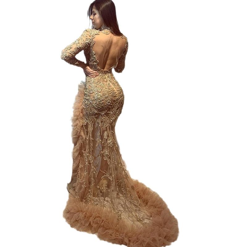 Golden Sexy Evening Dress Women's 2024 New Banquet Elegant Wedding Dress Party Host Long Fish Tail Dress