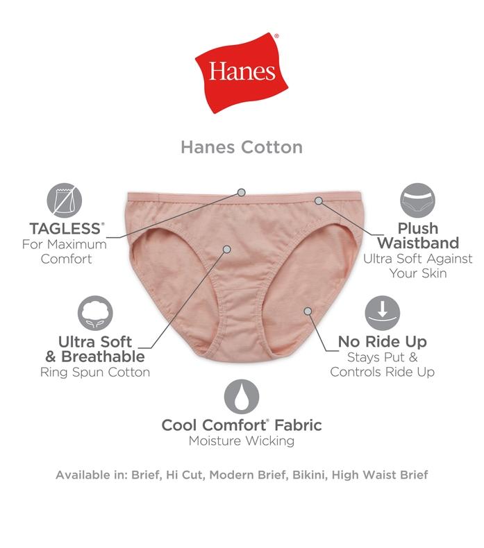 Hanes Women's Breathable Cotton Brief Underwear, White or Assorted, 10-Pack