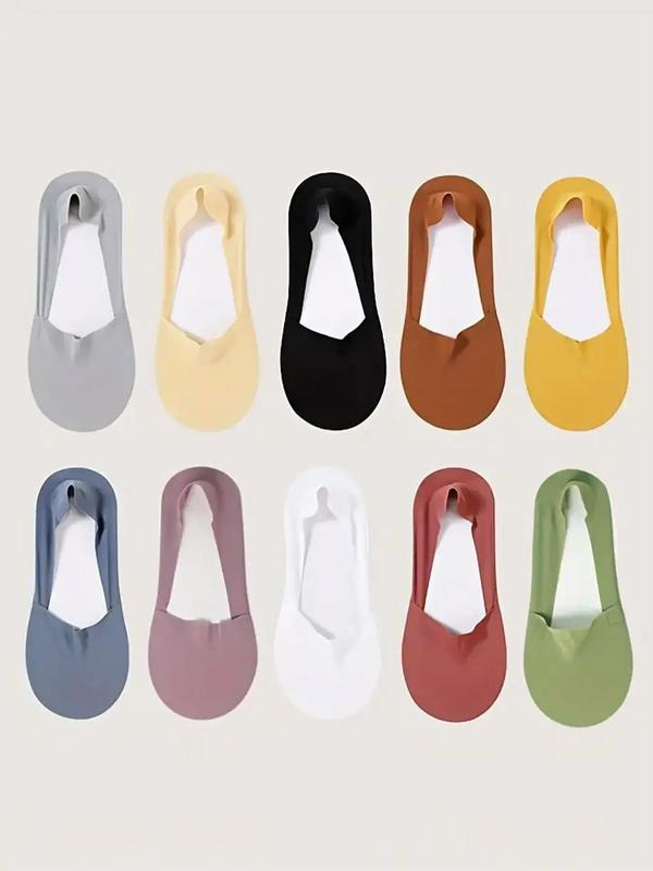 Women's Solid Invisible Socks, Breathable Comfortable Thin Socks, Summer Wear, Multipack Low Cut Socks for Daily Wear