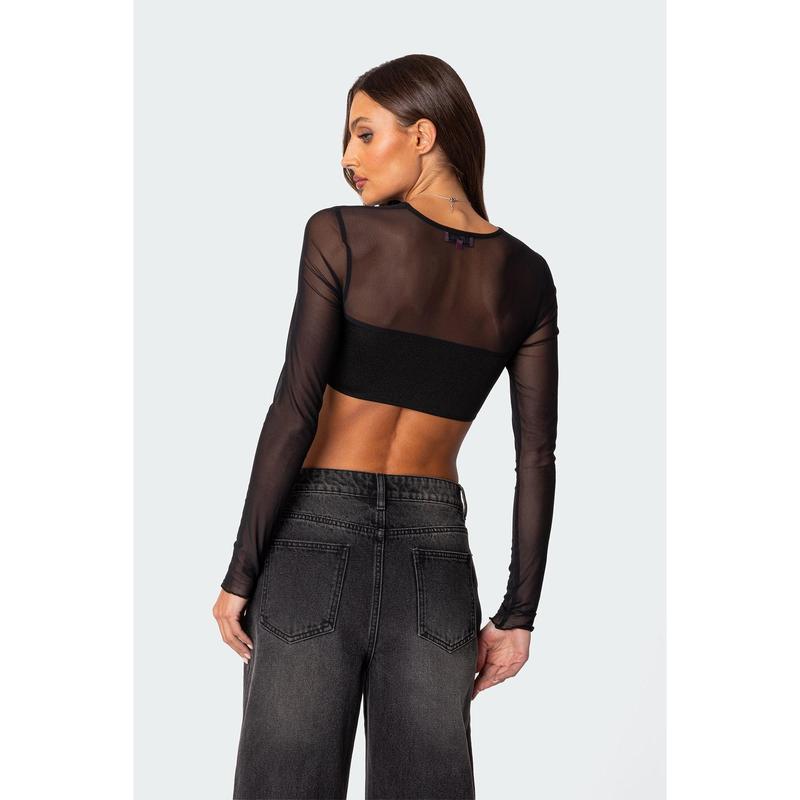 Night Out Sheer Crop Top