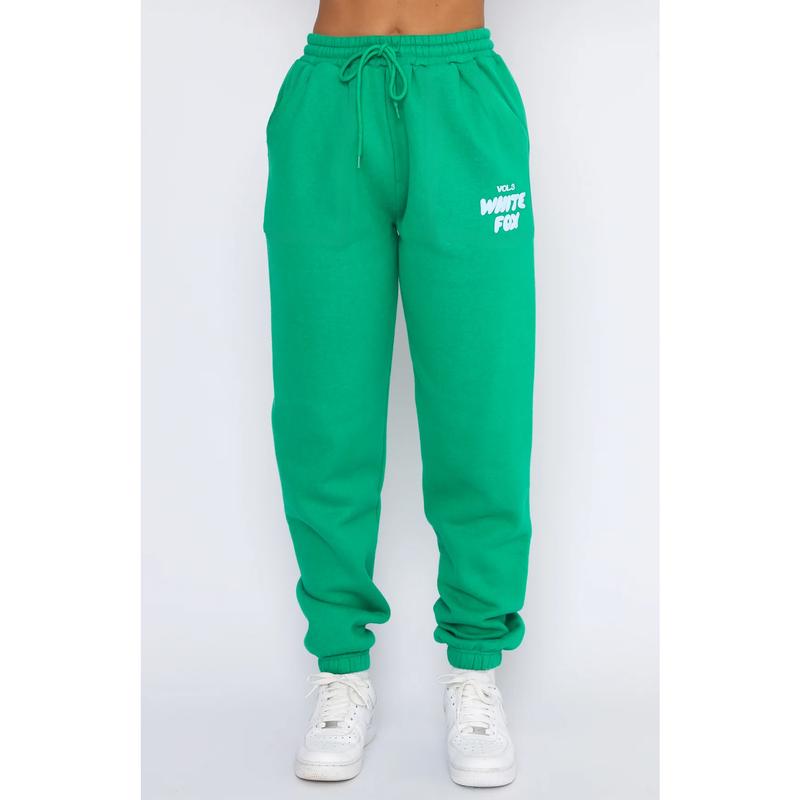 White Fox Offstage Sweatpants , Basic Printed Sweatpants, Sweatpants for Women, White Fox Sweatpants