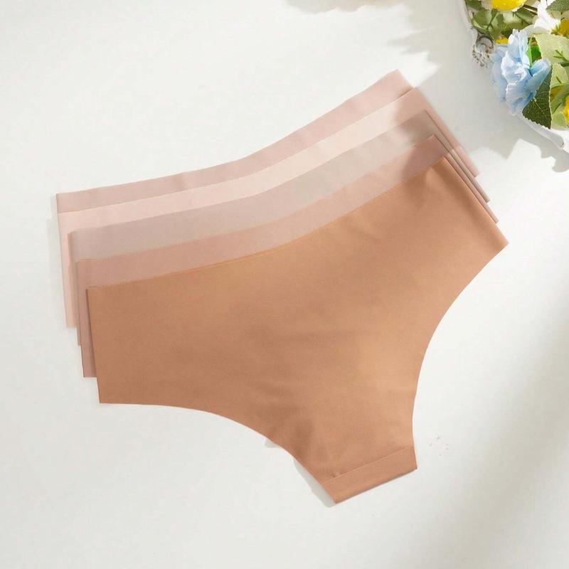 5pcs Set Women's Sexy Seamless Adhesive Silicone Comfortable Breathable Triangle Panties