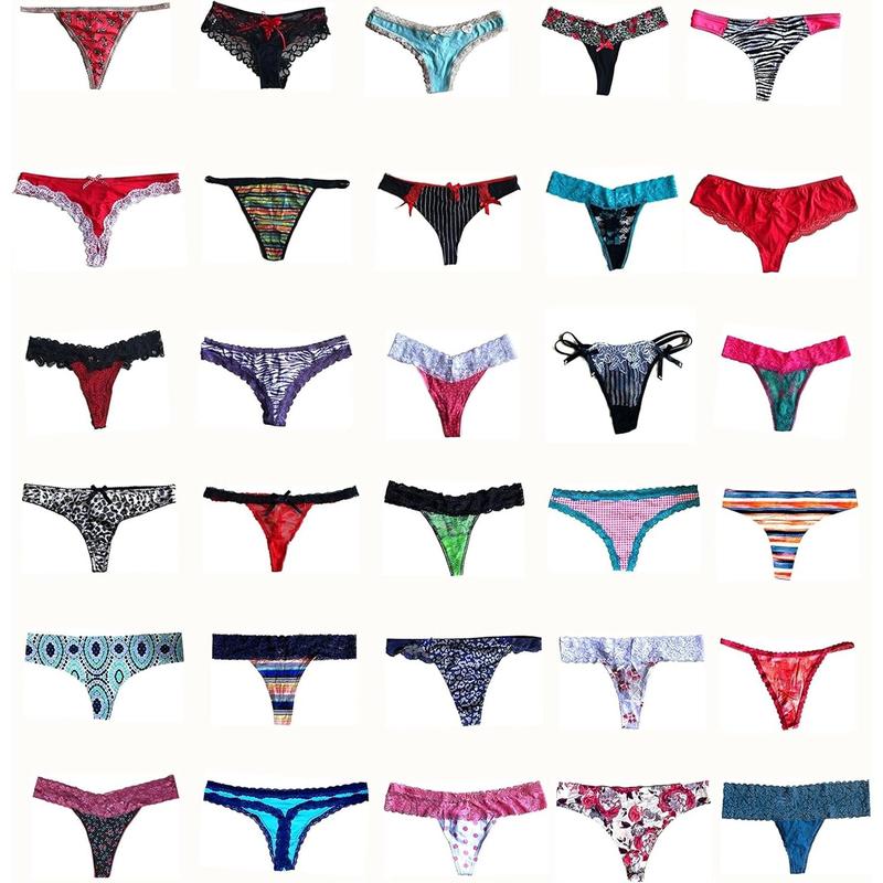 Varieties of Women Thong Pack Lacy Tanga G-string Bikini Underwear Panties