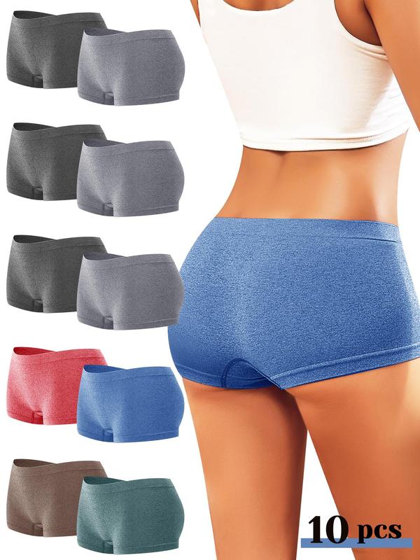 10 Count Women's Boyshort Panties Underwear Full Coverage Seamless Soft Stretch Boxer Briefs for Winter Chrismas