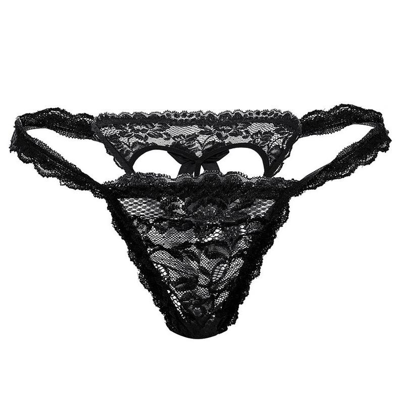 Sexy Women's T-Back Lace Pattern Bowknot Valentine's Day Christmas Gift sexy panty sexy knicker lingerie Comfort Panties Spandex Womenswear Cute Floral Frill Petite