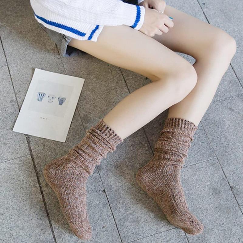 3 Pairs Women Winter Wool Cable Knit Crew Knee High Boot Socks,Size 5-11 W605,Christmas gift