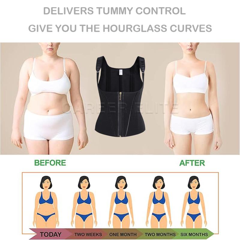 Fajas Colombians Girdles With Row Buckle and Zipper Postpartum Corset Waist Trainer Body Shaper For Women Sexy Shaping Curve