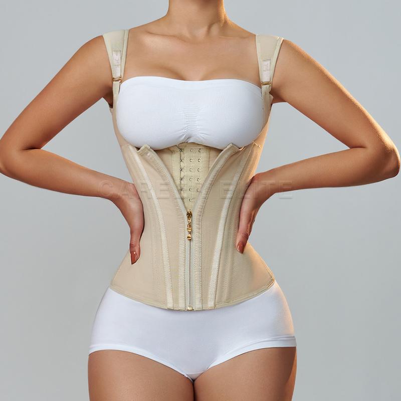 Fajas Colombians Girdles With Row Buckle and Zipper Postpartum Corset Waist Trainer Body Shaper For Women Sexy Shaping Curve