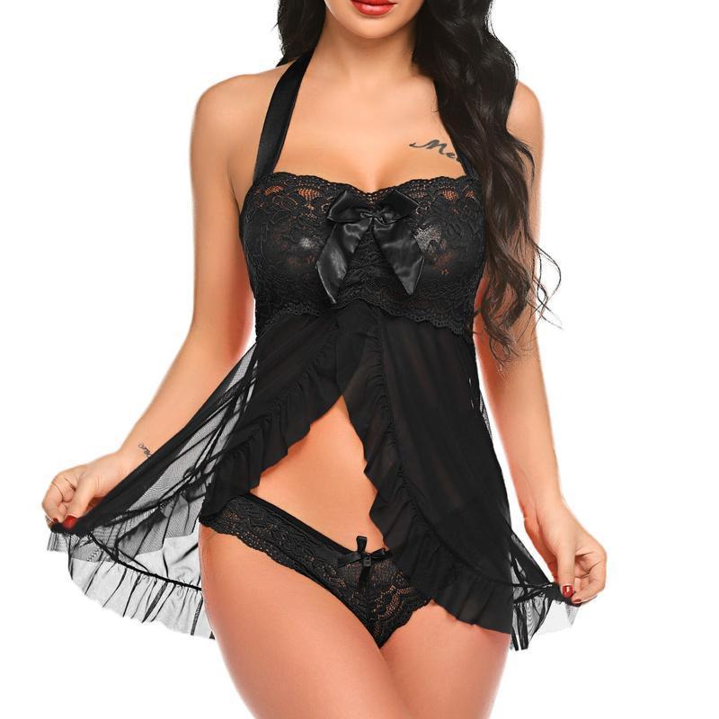 Avidlove Lingerie for Women Lace Nightgown Sleepwear Halter Nighty Chemsie