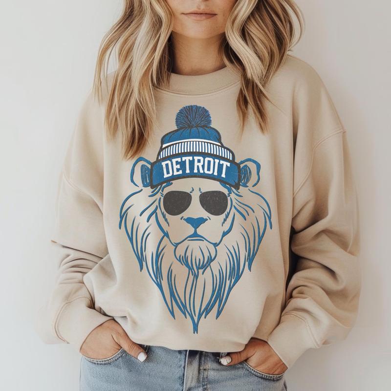 Detroit Football Sweatshirt, Lion Mascot, Detroit Football Shirt, Detroit Sweater, Sunday Football, Game Day Sweatshirt