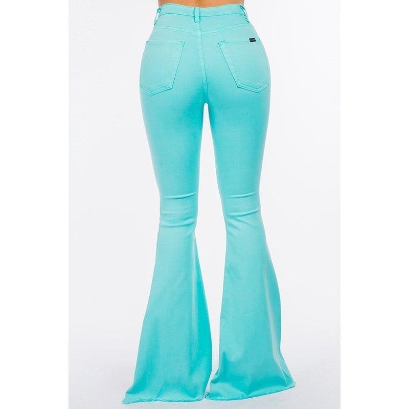 Bell Bottom Jean in Turquoise Inseam 32