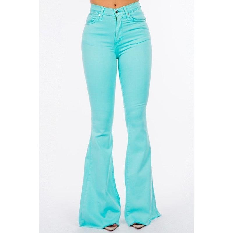 Bell Bottom Jean in Turquoise Inseam 32