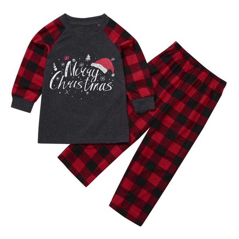 Family Christmas Matching Pajamas Set Red Plaid Adults Baby Long Sleeve Party Loungewear