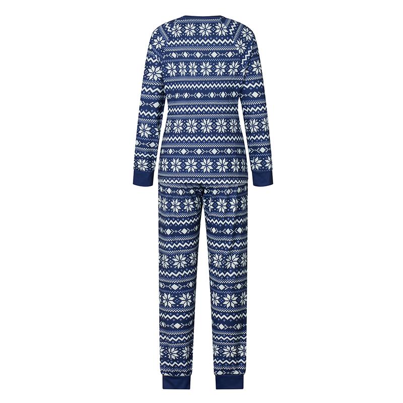 Snowman Print Matching Christmas Pajamas For Family Snowman Print Long Sleeve Tops and Snowflake Print Pants Sleepwear