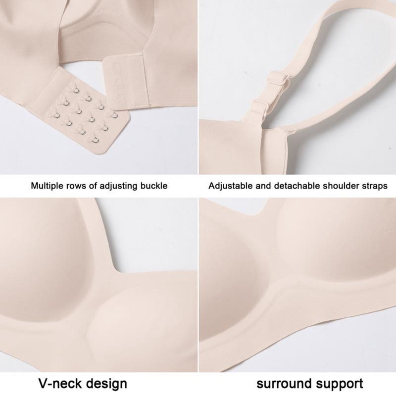 Vertvie Women Deep V Bras No Underwire Comfort Wireless Bralettes Adjustable Seamless Plunge Bra Comfortable Spandex