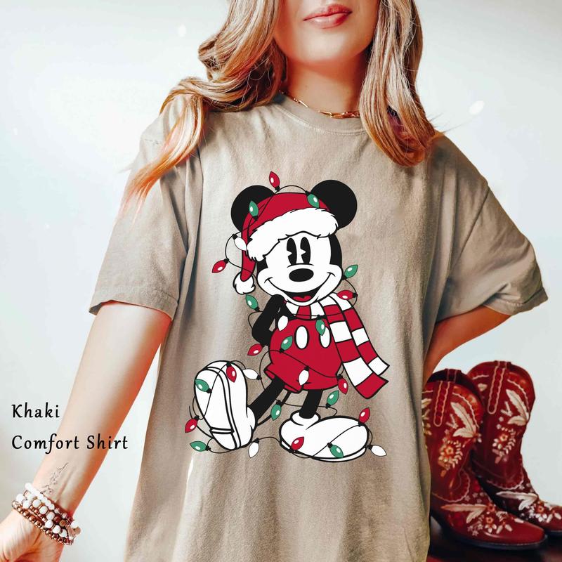 Mickkey Minniie Mouse Christmas Lights T-shirt, Very Merry Christmas Party, Holiday Couple Matching Shirts CTG29