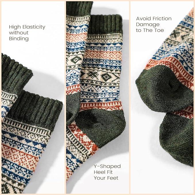 Women's Wool Socks - Cozy Winter Knit Socks, Warm Boot Socks for Men & Women Women's Thick