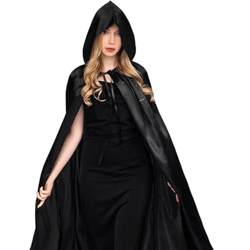 Death Cloak, 1 Count Medieval Wizard Cloak Design Party Costume, Perfect for Horror Theme Parties, Stage Performance Supplies